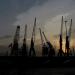 Harbour Cranes in Antwerp city
