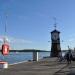 Clock on Aker Brygge Dock in Oslo city