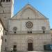 Facade of the Cathedral of San Rufino in Assisi,  Italy city