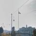 Bastion with flagpole in Budapest city