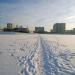 Зимняя ледяная дорога в городе Москва