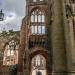 Old Coventry Cathedral memorial park and entry in Coventry city