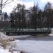 Пешеходный мост через пруд в городе Нахабино