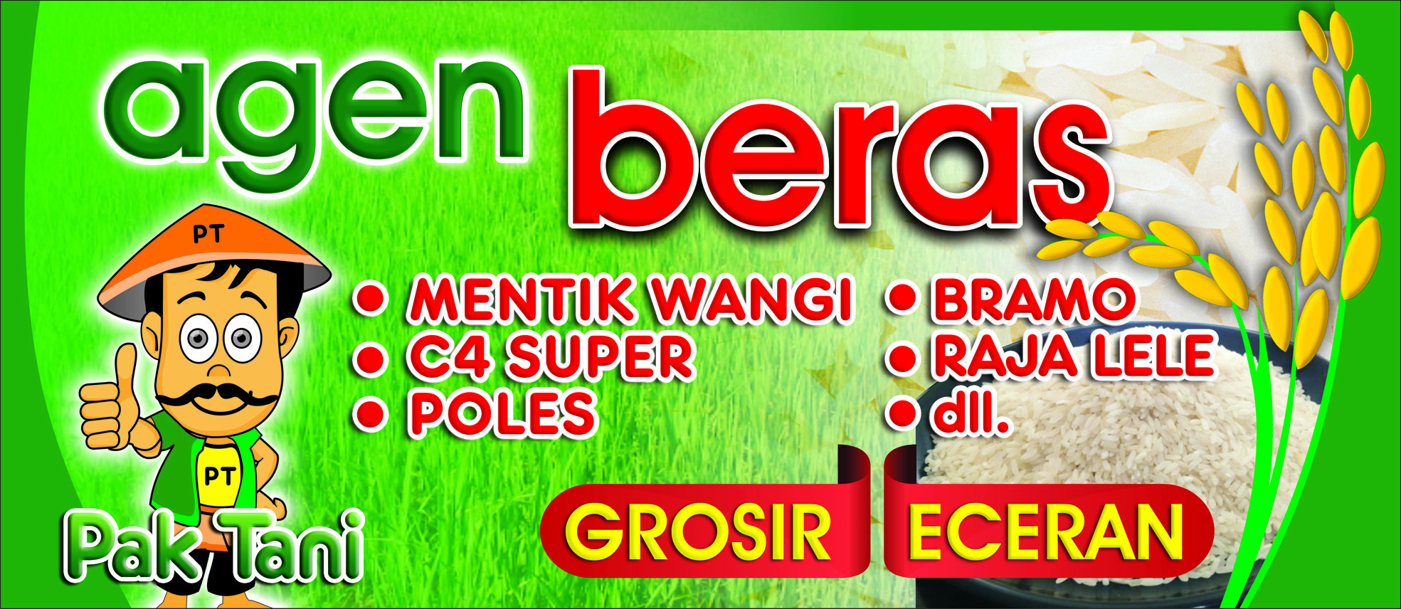 Desain Banner Toko Beras contoh desain spanduk