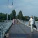 Понтонный пешеходный мост в городе Николаев