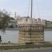 Bastion with flagpole in Budapest city