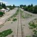 Пешеходный мост над железнодорожными путями в городе Балыкчы