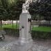 Ornamental fountain with sculpture in Bruges city