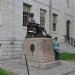 Statue of John Harvard in Cambridge, Massachusetts city