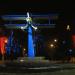 Новогодняя подсветка скульптуры «Самолёт» 2015 в городе Гомель