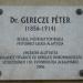 Dr. Gerece Péter emléktábla (hu) in Budapest city