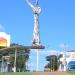Rotatória com Estátua de Lata de São Francisco de Assis na Assis city