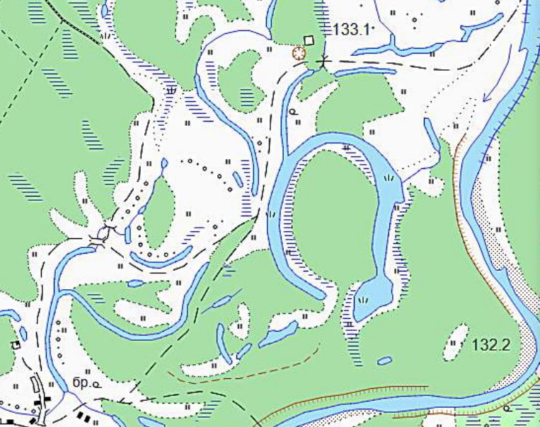 Карта реки Ока от Дмитриевых Гор до Нижнего Новгорода.