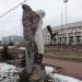 Демонтированная скульптура гарпии в городе Люберцы