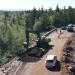 Временная объездная дорога в городе Полярные Зори
