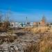 Заброшенный высокий корпус в городе Киев