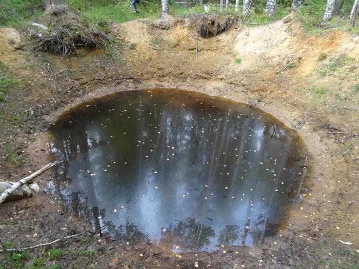 Карстовая воронка в воде