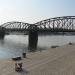 Vyšehrad Railway bridge in Prague city