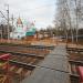 Пешеходный переход через ЖД пути в городе Правдинский