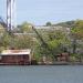 Rusted crane in Boston, Massachusetts city