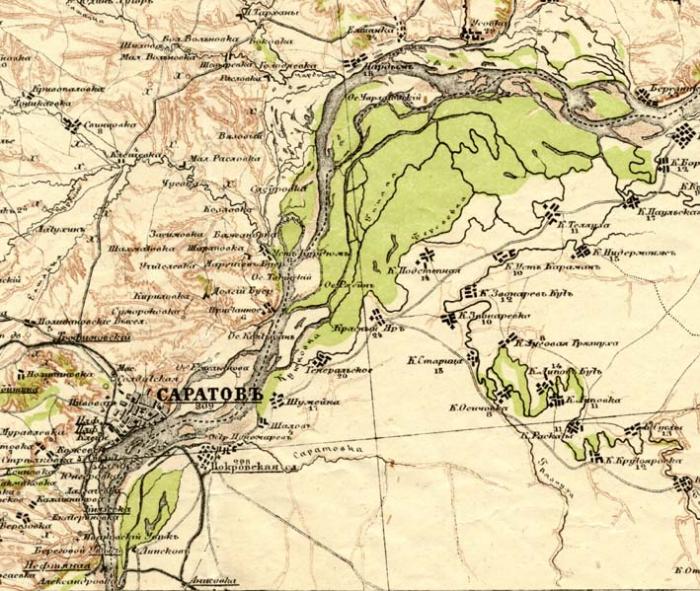 Карты старых русел рек