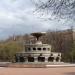 The fountain in the square in front of MSU DC