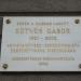 Eötvös Gábor emléktábla in Budapest city
