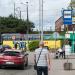Suburban buses stop in Riga city