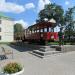 Monument to Vitebsk tramway and sculpture of Conductor in Viciebsk (Vitebsk) city