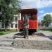 Monument to Vitebsk tramway and sculpture of Conductor in Viciebsk (Vitebsk) city