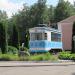 Soviet Kh tramcar as monument in honor of the 110th anniversary of the opening of the tramway in Vitebsk in Viciebsk (Vitebsk) city