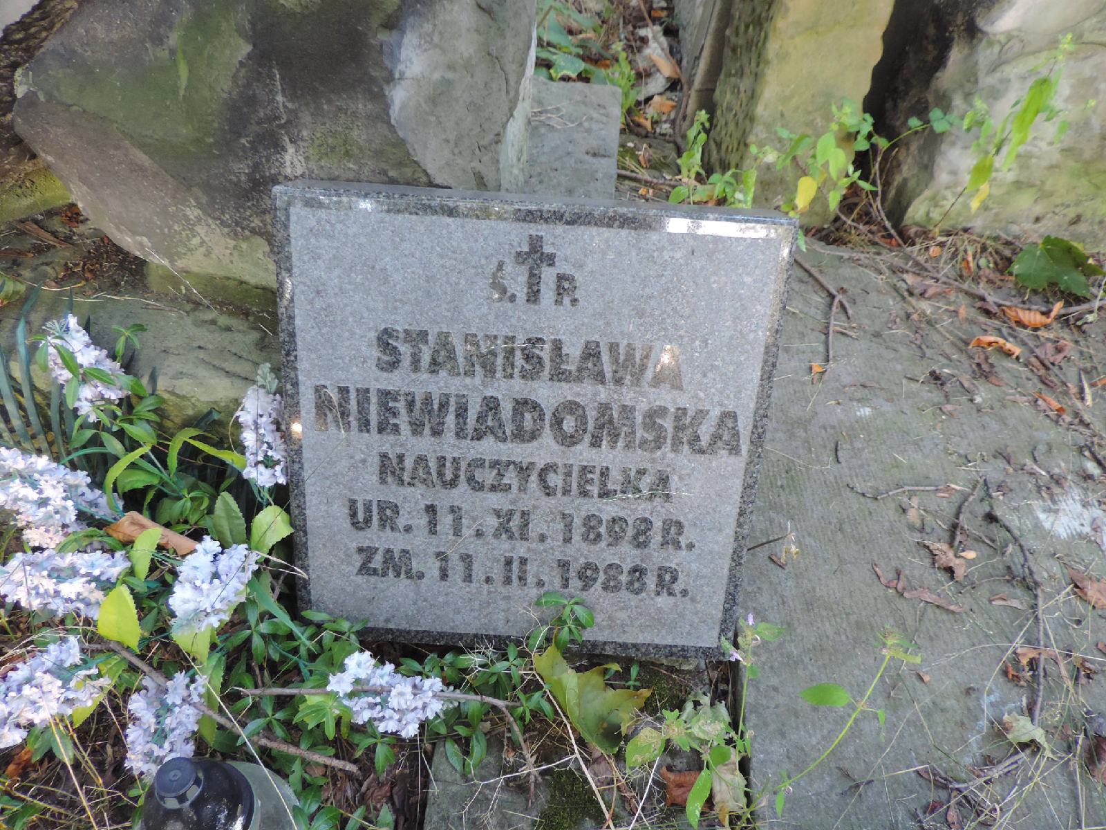 Podanie O Popielu Cecylia Niewiadomska The tomb of Cecylia Niewiadomska - Warsaw