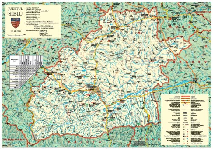 SIBIU Hermannstadt Transylvania Romania MAP 1650 24x38i