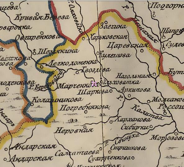 Карта ольховатского района воронежской области с водоемами