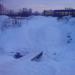 Убранный пешеходный мост в городе Екатеринбург