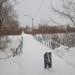Пешеходный мост через реку Чесноковку в городе Новоалтайск