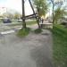 Деревянный электростолб в городе Запорожье