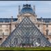 Louvre Pyramid in Paris city