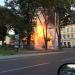 Повністю зруйнований вогнем кафе-бар «Леся» в місті Львів