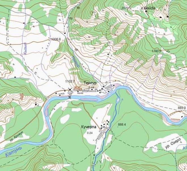 Усть река на карте Гора 1102,7