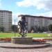 Скульптура льва с гербом города в городе Лида