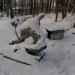 Бетонная скульптура рыси в городе Выборг