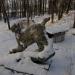 Бетонная скульптура рыси в городе Выборг