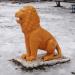Скульптура льва в городе Дмитров