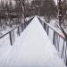 Деревянный пешеходный настил по заболоченному участку в городе Софрино