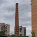 Снесённая дымовая труба бывшей котельной в городе Москва