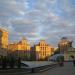 Стеклянный купол подземного сооружения в городе Киев