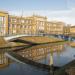 Pedestrians- and cyclists' bridge in Ghent city