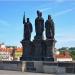 Statue of St. Norbert, St. Wenceslas, and St. Sigismund in Prague city