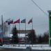 Газон с флагштоками в городе Голицыно